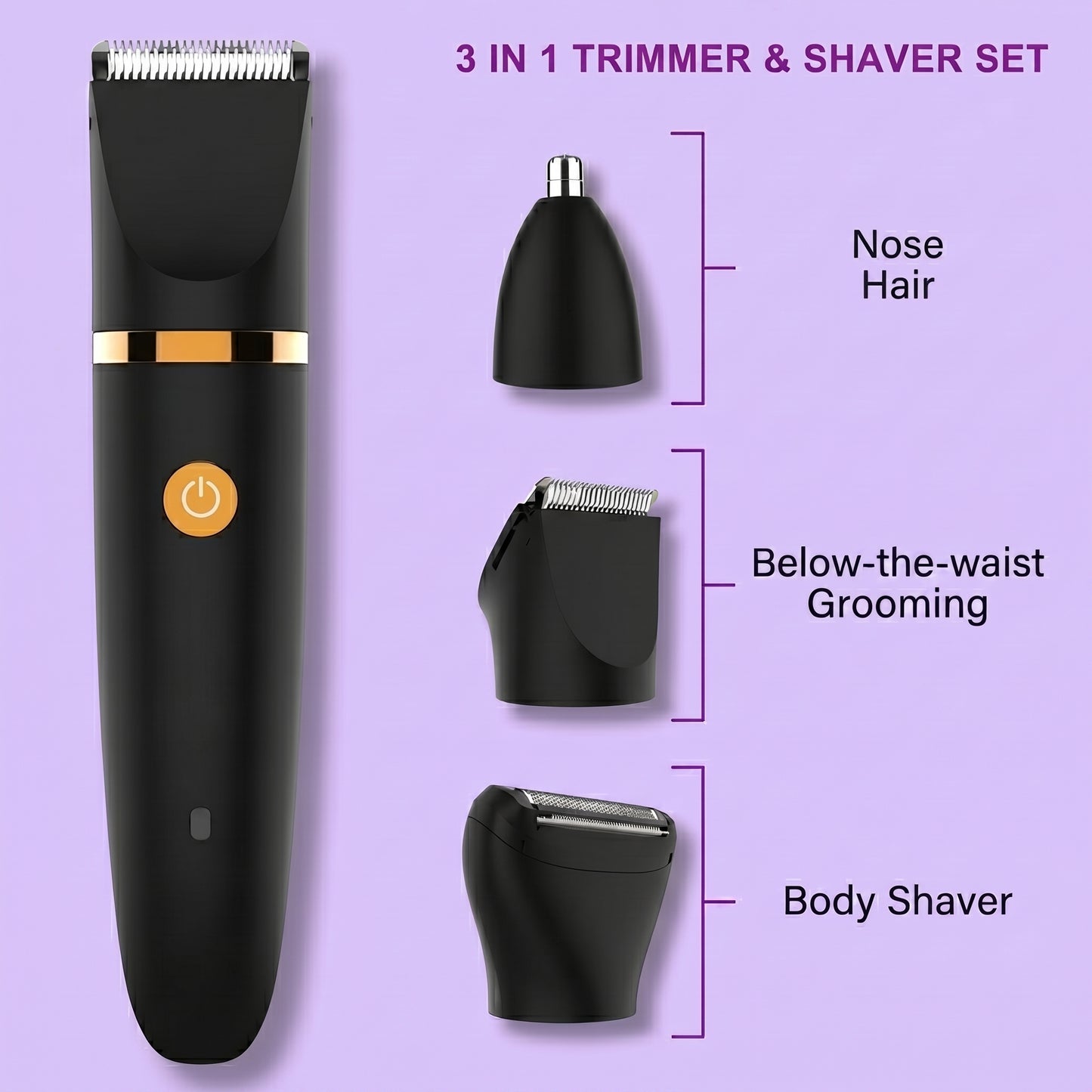 Anti-Nick Body & Ball Trimmer - Safe Ceramic Blade Groomer for Men