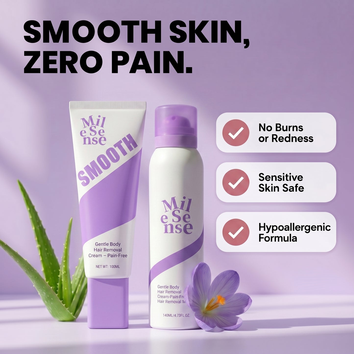 Bikini Pain-Free Hair Removal Cream-Bundle (spray + cream)