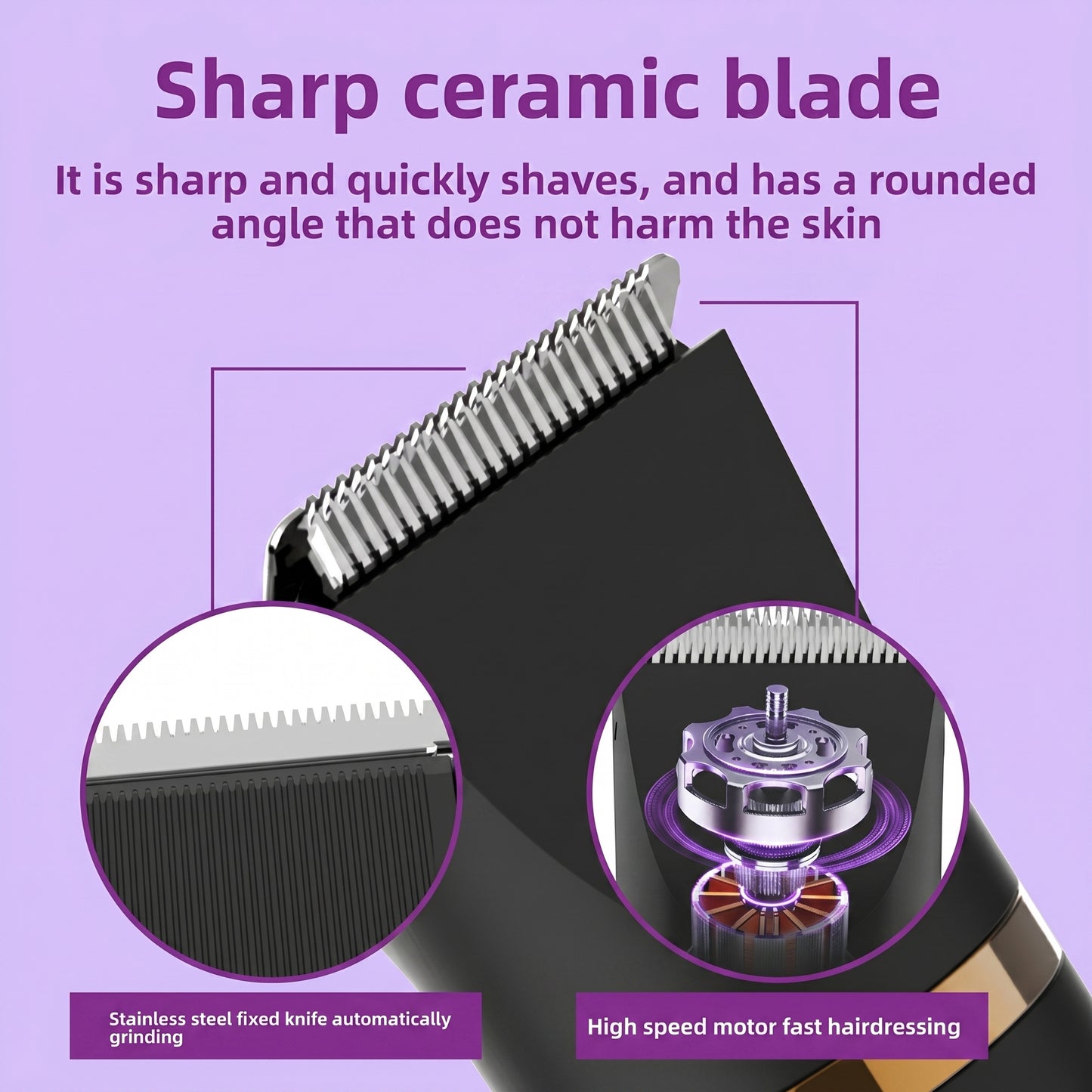 Anti-Nick Body & Ball Trimmer - Safe Ceramic Blade Groomer for Men