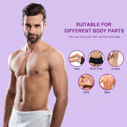 Anti-Nick Body & Ball Trimmer - Safe Ceramic Blade Groomer for Men