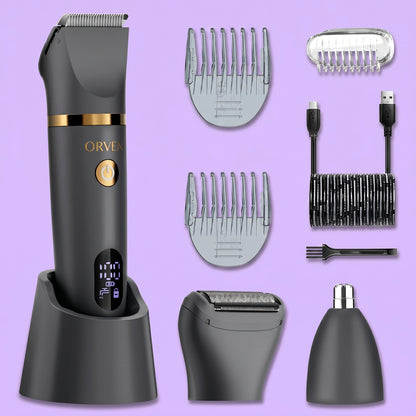 Anti-Nick Body & Ball Trimmer - Safe Ceramic Blade Groomer for Men